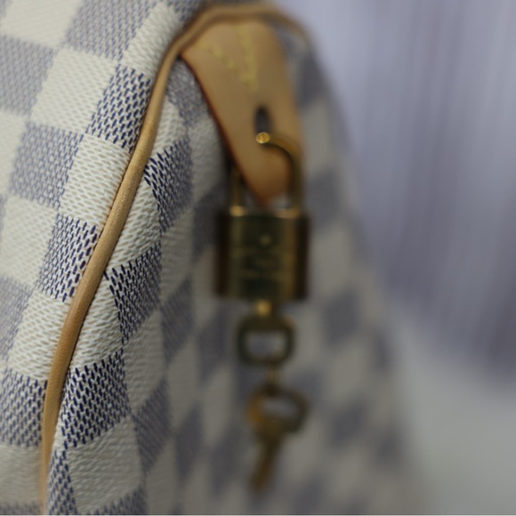 Louis Vuitton Azur Speedy 30 with lock and key - Picture 4 of 10